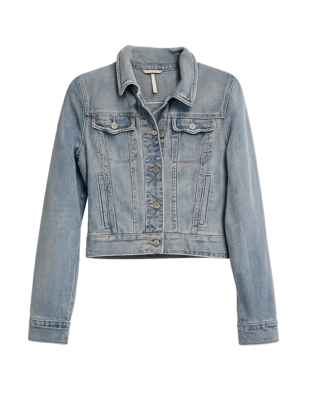Free People Light Blue Denim Jean Jacket